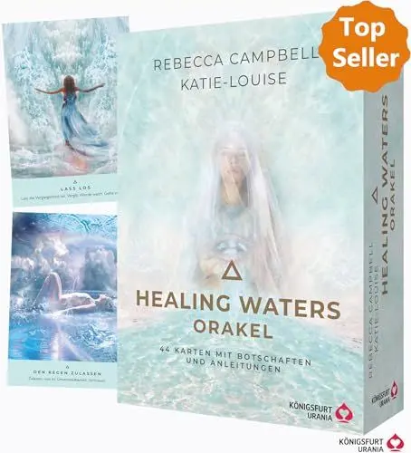 Produktbild: Healing Waters Orakel - 44 Karten mit Botschaften und Anleitungen: 44 Orakelkarten und 176-seitiges Booklet