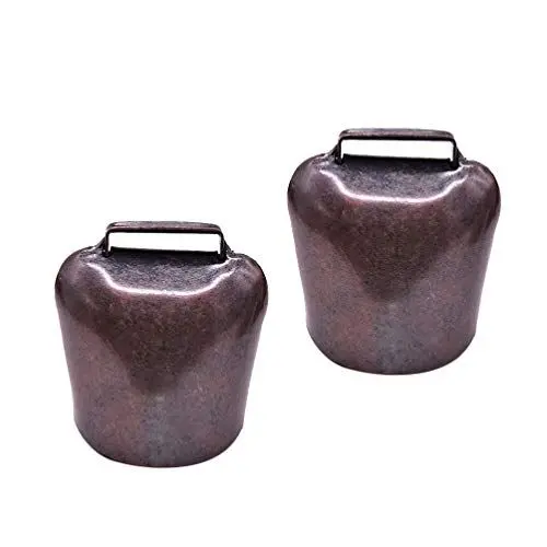 Produktbild: HEALLILY 2 Stücke Kuhglocke Ziegenglocke Klingelglocke Hängende Glocke kleine Antike Eisen Glocke 4,5 x 3,7 x 2,8 cm 37g
