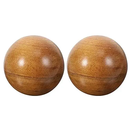 Produktbild: HEALLILY 2 Stücke Qi Gong Kugeln Holz Baoding Meditation Massageball Hand Massage Ball Chinesische Gesundheit Übung Bälle für Entspannung Handtherapie