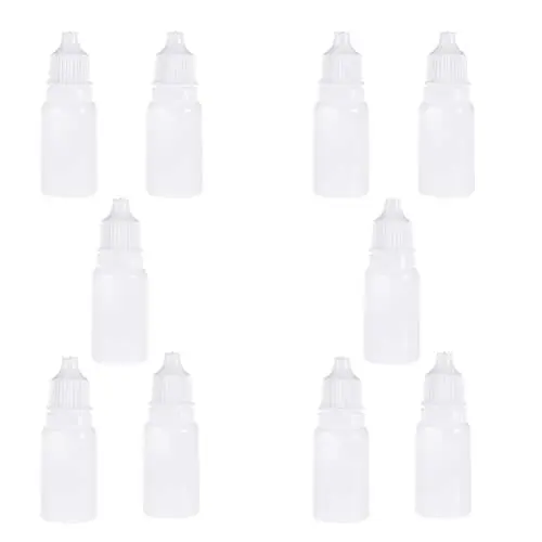 Produktbild: HEALLILY 5 Stücke Tropfflaschen Augentropfen Flasche 10ml Tropfenflaschen Squeezable Flüssigkeitstropfflasche Flüssigkeiten Behälter für Ohrentropfen ätherische Öle Essential Öl Eliquids