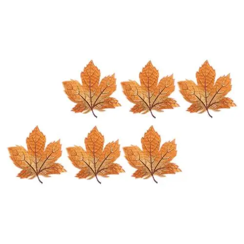 Produktbild: HEALLILY 6 x Aufnäher mit Ahornblättern, Applikation, Nähen, Abzeichen, Stoff, Erntedankfest, Herbstblätter, Kleidung, Dekoration für Jeans, Hut, Kleidung, Dekoration, Kleid
