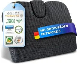Produktbild: Healthfix® Keilkissen zur Verbesserung der Sitzhaltung - Bequemes ergonomisches Sitzkeil für Stuhl, Auto & Co. | Orthopädisches Sitzkissen mit Optimalem Memory-Foam Härtegrad