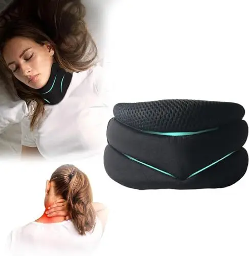 Produktbild: Healthy Lab Co Cervicorrect Nackenbandage für Schnarchen, weicher Schaumstoff, Wickeln und Stabilisieren, Nackenbandage für Damen und Herren, Schwarz