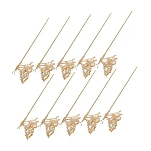 Produktbild: Healvian 10 Stück Vintage Schmetterlings-haarnadeln Für Damen Dekorativer Haarschmuck Mit Traditionellem Design Galvanisierte Haarstäbe Für Braut Und Brautjungfer
