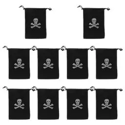 Produktbild: Healvian 10 Stück Piraten-Kordelzugbeutel Für Süßes Oder Saures Süßigkeitentüten Halloween-Tragetaschen Halloween-Geschenktüten Hochzeits-Requisiten Kinderkleider Für Hochzeiten