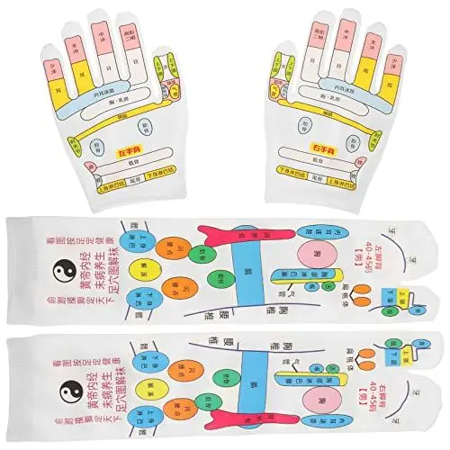 Produktbild: Healvian Atmungsaktive Massagehandschuhe Socken Set Reflexzonenhandschuhe Socken Werkzeug Für Fußhand Wiederverwendbare Massageartikel