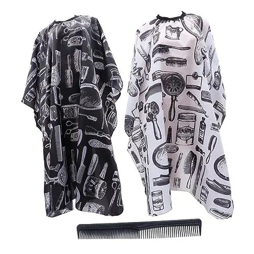 Produktbild: Healvian Friseurumhang Für Haarschnitte Friseurumhang Haarschneidekleid Haarschneiden Friseurausrüstung Einsteckkamm