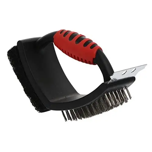 Produktbild: Healvian 1stk Grillbürste Bürste Zum Reinigen Von Grillrosten Bürste Und Schaber Grill Dampfbürste Draht Grillzubehör Grillschrubber Kindersichere Türknaufabdeckungen Black Plastik