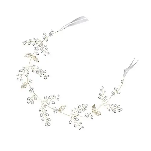 Produktbild: Healvian 1stk Stirnband Haarschmuck Kopfschmuck Für Die Braut Modischer Kopfschmuck Braut Kopfschmuck Hochzeitsaccessoire Braut Haar Zarter Kopfschmuck Legierung Golden