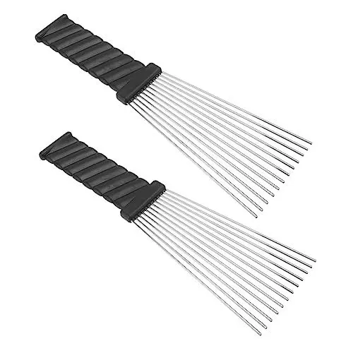 Produktbild: Healvian 2St Haarstyling-Gerät ineinandergreifende Haarkämme Haarentwirrungskamm Haarschmuck entwirren Borste Haarstyling Zubehör haarbürsten hair salon Stahlnadelkämme Frisierkämme Black