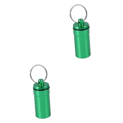 Produktbild: Healvian 2 Stück Mini-pillenetui- Schlüsselanhänger Für Outdoor-aktivitäten Medizinflasche Aus Aluminiumlegierung Sichere Aufbewahrung