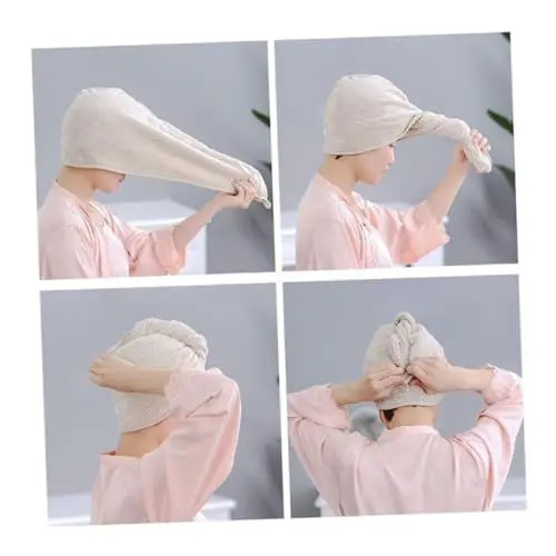 Produktbild: Healvian 2St absorbierende Kappe Korallenvlies-Trockenhaarkappe Wasserabsorbierendes Haartuch saugfähige Tücher Tragbares Haartuch handtücher Haarschmuck trockene Haarkappe Haartrockenhaube