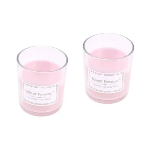 Produktbild: Healvian 2St romantische Gelkerze Wachs mit Partyduft Duftwachs Aromatherapie-Kerze Luft duftendes Wachs Rosa