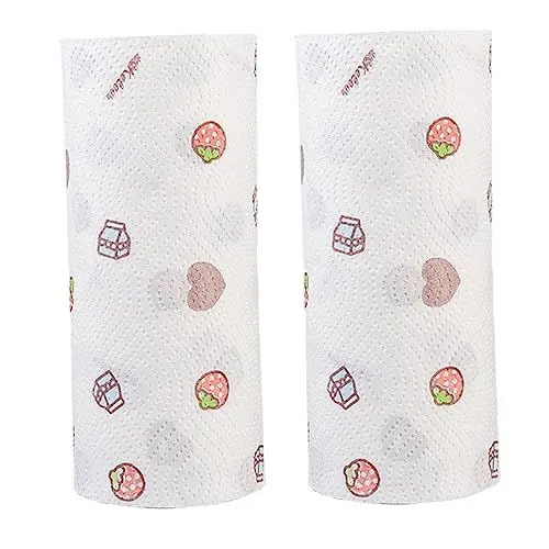 Produktbild: Healvian 2 Rollen Küchenpapier Ölabsorbierendes Handtuchpapier Absorbiert Wasser Einwegpapier Ideal Für Die Haushaltsreinigung Zufälliger Stil