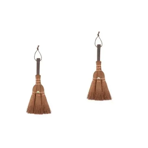 Produktbild: Healvian 2 STK Brauner Mini-Besen Mini Kehrbürste Haustierkäfig Besen Kinderanzug Sofa Kehrbesen Mini-palmenbesen Hexenbesen Reinigung des Schnurrbart-handbesens Haushalt Brown Braune Seide