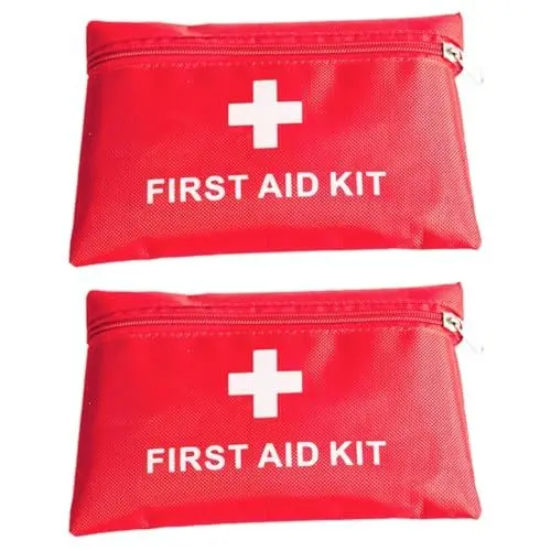 Produktbild: Healvian 2 Stück 12 1 Erste-Hilfe-Kasten verbandsschere astschere fadenschneider notfallvorräte - kit schnittlauchschere Erste-Hilfe-Behälter Erste-Hilfe-Set für den Notfall rot