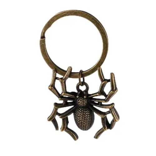 Produktbild: Healvian 2 Stück Spider Schlüsselanhänger Lustige Halloween Schlüsselringe mit Details Robustes Legierungsmaterial Silber und Bronze für Damen und Herren