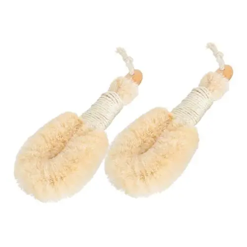 Produktbild: Healvian 2stücke Natur Sisal Badebürsten Ergonomische Peelingbürsten Für Effektive Hautreinigung Und Massage Für Dusche Und Trockene Anwendung Aus Hochwertigem Und Juteseil Gefertigt