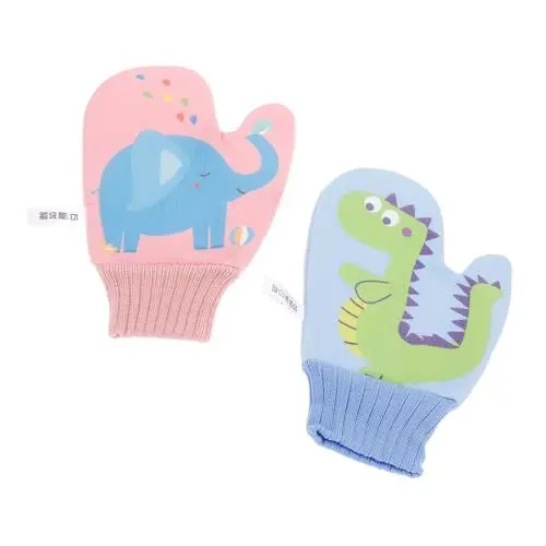 Produktbild: Healvian Cartoon-baby-badeschwamm-set 2-teilig Badehandschuhe Duschschwamm Schrubber Peeling-waschlappen Für Jungen Und Mädchen