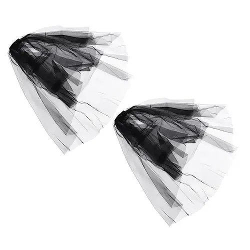 Produktbild: Healvian 2stücke Doppellagiger Schleier Hijab-netz Aus Hochwertigem Material Für Partys Und Fotos Passt Zu Verschiedenen Frisuren Und Kleidungsstücken Zarter Kopfschmuck
