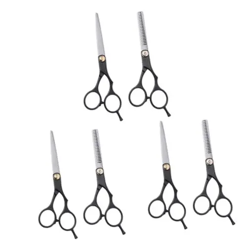 Produktbild: Healvian 3 Sätze Friseurschere Verbandsschere Astschere Haarschneider- Haarschneidehilfe Schärpe Haarschere Friseur Haarschneideschere Friseursalon Zahnschere Black 2 Stück * 3