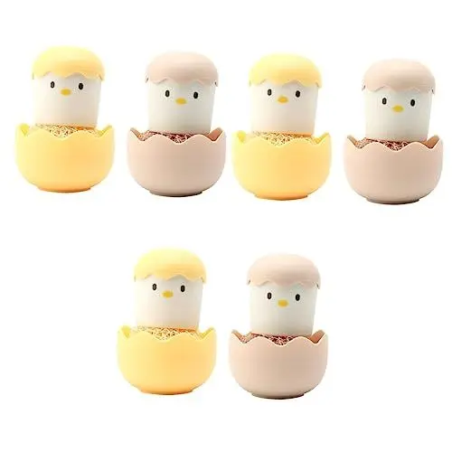 Produktbild: Healvian 3 Sätze Nano-reinigungsbürste Kitchen Helper Kitchenaide Küchengeräte Küchen Geräte Waschbeckenwäscher Geschirrpfanne Für Spüle Waschbürste Geschirrreiniger Pp Yellow 2 Stück * 3