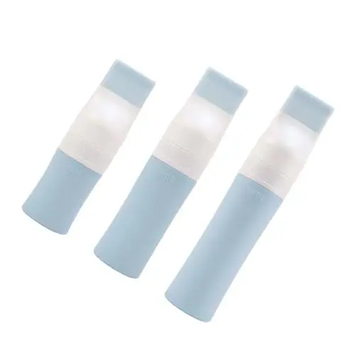 Produktbild: Healvian Ölflasche Haare 3st Flasche Aus Kieselgel Spülmittelspender Shampoo-spenderflaschen Reisebehälter Für Toilettenartikel Kulturflaschen Für Unterwegs Shampoo- Und Spülungsflaschen Pp Sky-blue