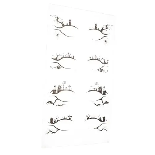 Produktbild: Healvian Halloween Eyeliner Aufkleber Set 4 Paar Spinnennetz Temporäre Lidschatten Makeup Aufkleber für Frauen Abschlussball Party Dekorative Aufkleber
