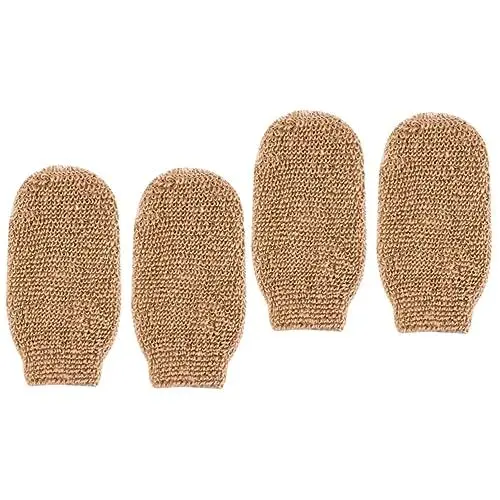 Produktbild: Healvian 4 Stück Duschhandschuhe Fleckenentfernung Schwamm Luffa Rückenschrubber Waschhandschuhe Zum Badezimmerzubehör Natürlich Bad-peeling-handschuh Jute Seife Mann Körper