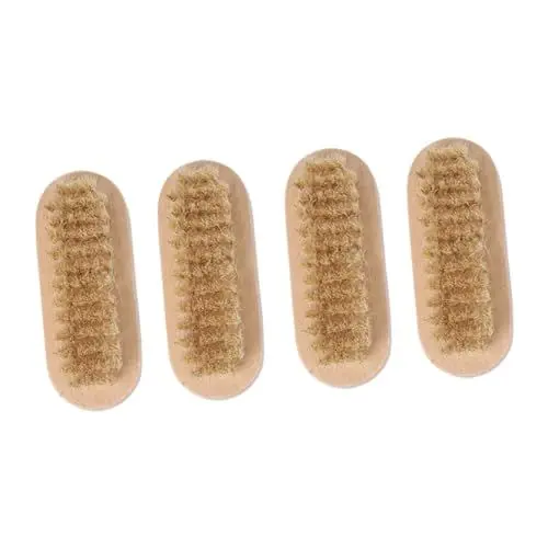 Produktbild: Healvian 4stücke Nagelbürsten Aus Holz Mit Natürlichen Borsten Doppelseitige Pediküre Und Maniküre-werkzeuge Für Sanfte Nagelreinigung Und Pflege