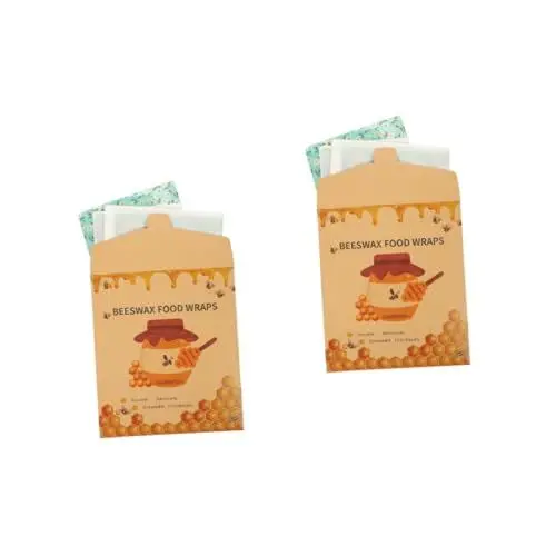 Produktbild: Healvian 6 STK Bienenwachs Wickeln Lunchboxen Für Kinder Wiederverwendbare Bienenwachstücher Nachhaltige Lebensmittelverpackungen Bienenwachs Essen Sandwich-verpackungsfolien Baumwolle