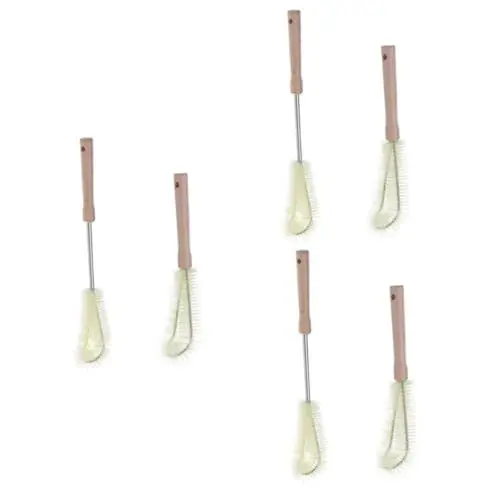 Produktbild: Healvian 6 Stück Reinigungsbürste Flaschenwaschbürste Flaschenbürste Mit Holzgriff Becherreinigungswerkzeug Feeder Reinigungswerkzeug Flaschenreinigungswerkzeug Feeder Bürste Werkzeug