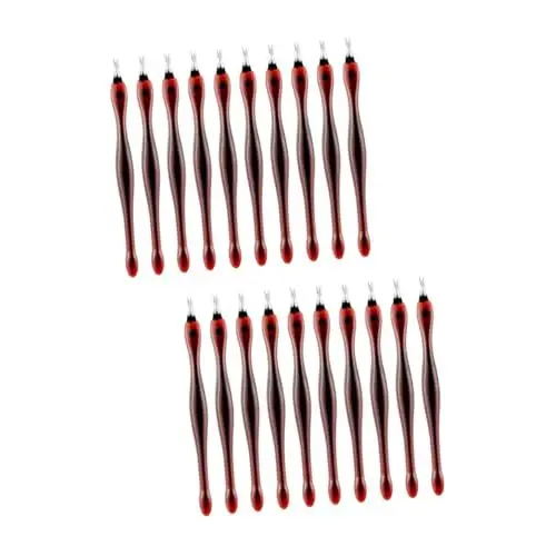 Produktbild: Healvian 80 Stk Trimmer für abgestorbene Haut Nagelhautschieber aus Edelstahl Nagelhautwerkzeuge Maniküre-Werkzeuge Nagelhautschneider Rostfreier Stahl Schermaschinen Nagelknipser Suite rot