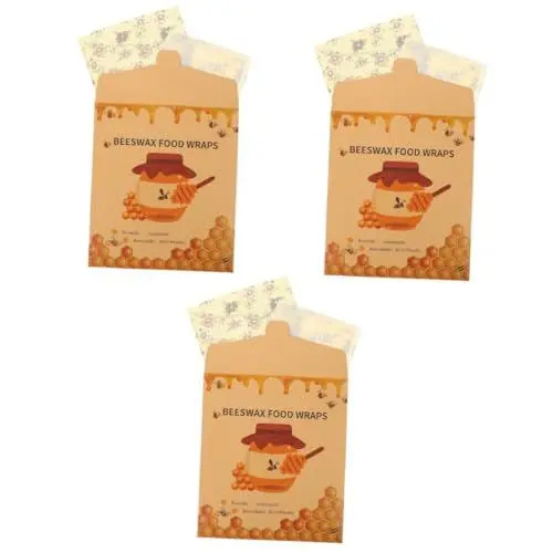 Produktbild: Healvian 9 STK Bienenwachs Wickeln Burgerbrötchen Wiederverwendbare Wraps umweltfreundliche Frischhaltefolie bienenwachs Tuch Sandwichbrot Lunchboxen Bienenwachstücher für die Schüssel