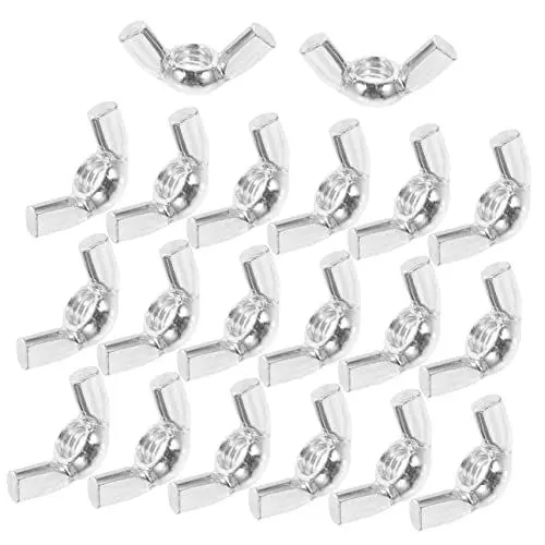 Produktbild: Healvian 5/16 Zoll Schmetterlingsmuttern 20 Stück Handfest Anzuziehende Flügelmuttern Befestigungselemente Weiße Zink-hardware-muttern für Die Reparatur Von Solarmöbeln