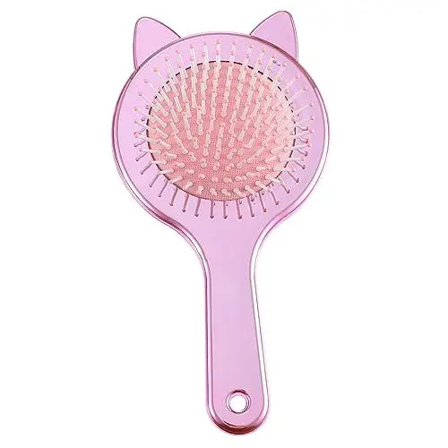 Produktbild: Healvian Kamm Haarmassagebürste Naturhaar Reise Haarbürste Styling-haarbürste Massage-haarbürste Entwirrende Haarbürste Wildschweinhaarbürste Haarkämme Für Frauen Haarbürstenkissen Rosa Abs
