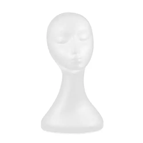 Produktbild: Healvian Kunst Schaufensterpuppe Schaufensterpuppenköpfe Aus Polystyrol Schaufensterpuppenkopf Aus Schaumstoff Schaumstoffkopf Für Perücken Männchen Schmuckhalter Perückenkopfständer Weiß