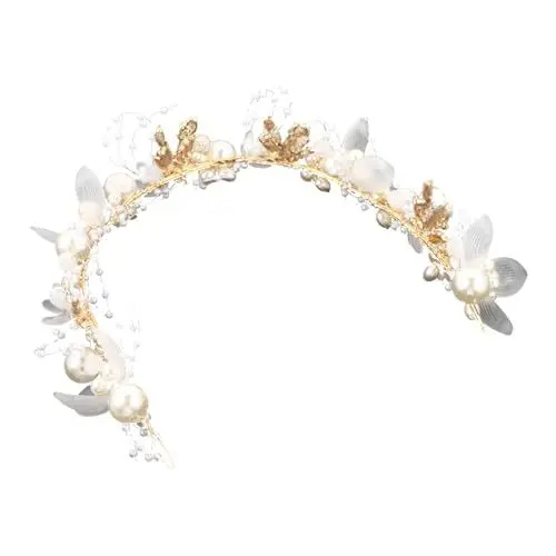 Produktbild: Healvian Elegantes Haarband Mit Perlen Und Blattdesign Für Bräute Hochzeits-haaraccessoire Für Damen Und Mädchen Für Besondere Anlässe Und Partys