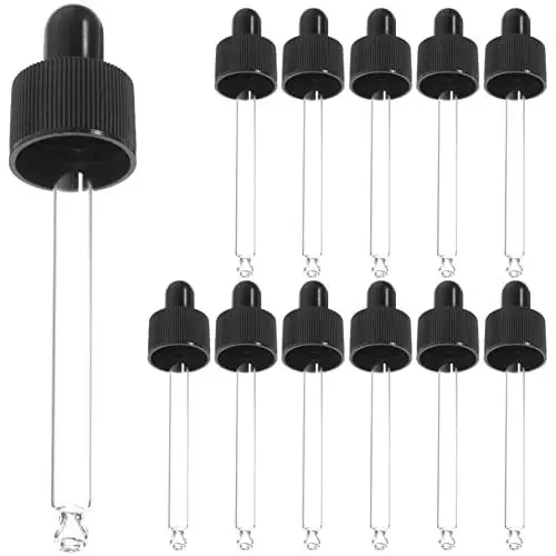 Produktbild: Healvian Tropfenzähler Für Ätherische Öle Labortropfer 12 Stück Glas-Augentropfer Für Ätherische Öle Ersatz-Tropfer Für 50 Ml-Glaspipetten Für Parfümproben Pipette Drücken Glastropfer