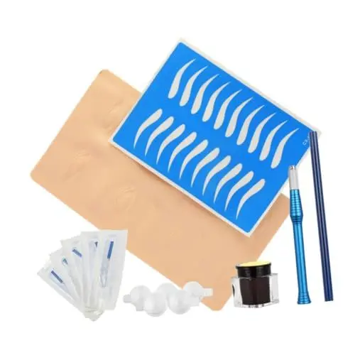Produktbild: Healvian Übungs-Skin-Kit lippenstifte lippenmaske lippenstifthülsen permanent make up tattoonadelnadel brow pencil augenbraunstift ösenschraube holzgewinde einstellen manueller Stift Suite
