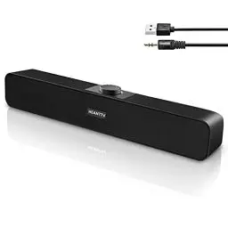 Produktbild: HEANTTV Computer Lautsprecher, 2.0 Bar Lautsprecher, PC Soundbar Hi-Fi Stereo Sound, USB Betrieb, Computer Lautsprecher für PC, Monitor, Laptop, Musik, Ps5, Ipad, Tablet, Smartphone