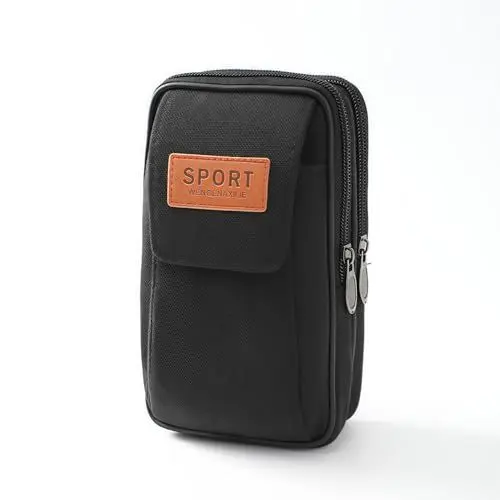 Produktbild: Heanvmyss Dual Handytasche Gürtel Herren,Dual Phone Holster,Doppelschichtige Handy-Reisetasche,Gürteltasche Handy Klein Holster,Smartphone Tasche für Arbeit Wandern Camping Grillen Rettung(Schwarz)