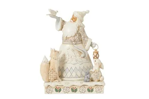 Produktbild: Heartwood Creek by Jim Shore White Woodland Santa with Doves and Lantern Figurine