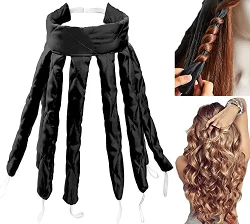 Produktbild: Heatless Headband, Octopus Hair Curler, Lockenwickler über Nacht Locken Ohne Hitze Für Lange Mittleres Haare, Seidenband Weiches Stirnband Wellen Tools Für Damen Mädchen Schwarz