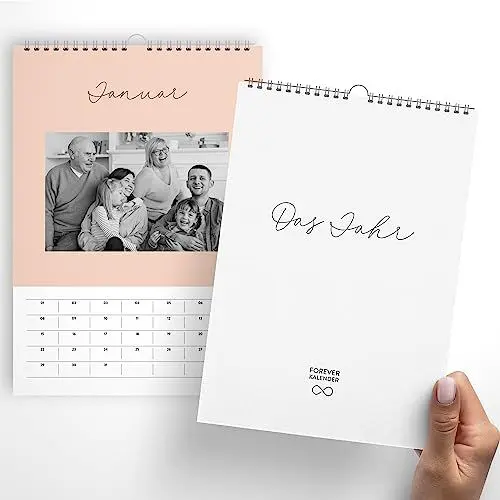 Produktbild: heaven+paper A4 Fotokalender immerwährend, jahresunabhängig ohne Jahr zum selbstgestalten Wandkalender im eleganten Design, modern & schick ideal zum verschenken (COZY)