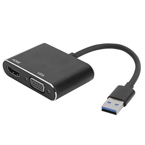 Produktbild: Heayzoki USB-VGA/HDMI-Konverteradapter, USB3.0-HDMI-zu-VGA-Adapter für, USB-zu-VGA-Adapter, Unterstützt Hot-Plug-fähige Geräte.