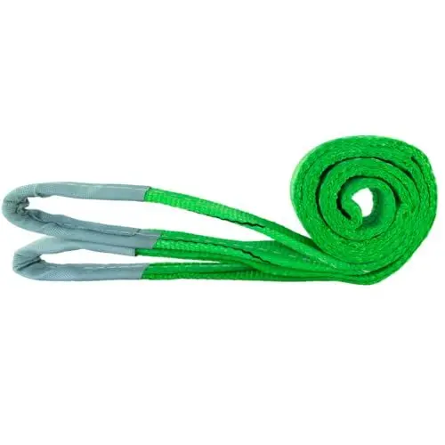 Produktbild: Hebeschlinge 2 Meter bis 2000 kg, DIN EN 1492-1 Zertifiziert, Hebeband 2m / 2t, Hebegurt | Krangurt | Kranschlinge | Tragegurt