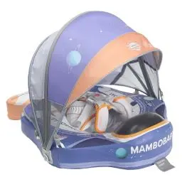 Produktbild: HECCEI Schwimmring Baby, Mambobaby Nicht Aufblasbarer Schwimmhilfe Schwimmreifen Baby mit Sonnenschutzdach, Weich und Bequem Baby Float Pool Spielzeug Schwimmring für 3-24 Monate