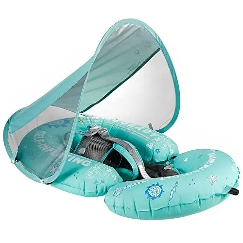 Produktbild: HECCEI Schwimmring Baby Mambobaby Selbstaufblasbar Schwimmhilfe Add Schwanz Swim Float Kann Sich Hinlegen, Schwimmreifen Baby für Kinder ab 3-24 Monate