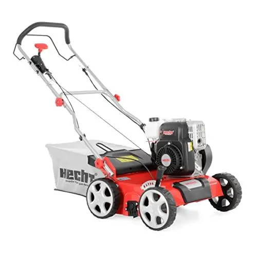 Produktbild: HECHT 2-IN-1 Benzin Vertikutierer/Lüfter für optimale Rasenpflege – 2,5 kW – 40 cm Arbeitsbreite – 45 l Fangkorb – mit 2 Walzen für effektives entfernen von Moos und Unkraut im Rasen